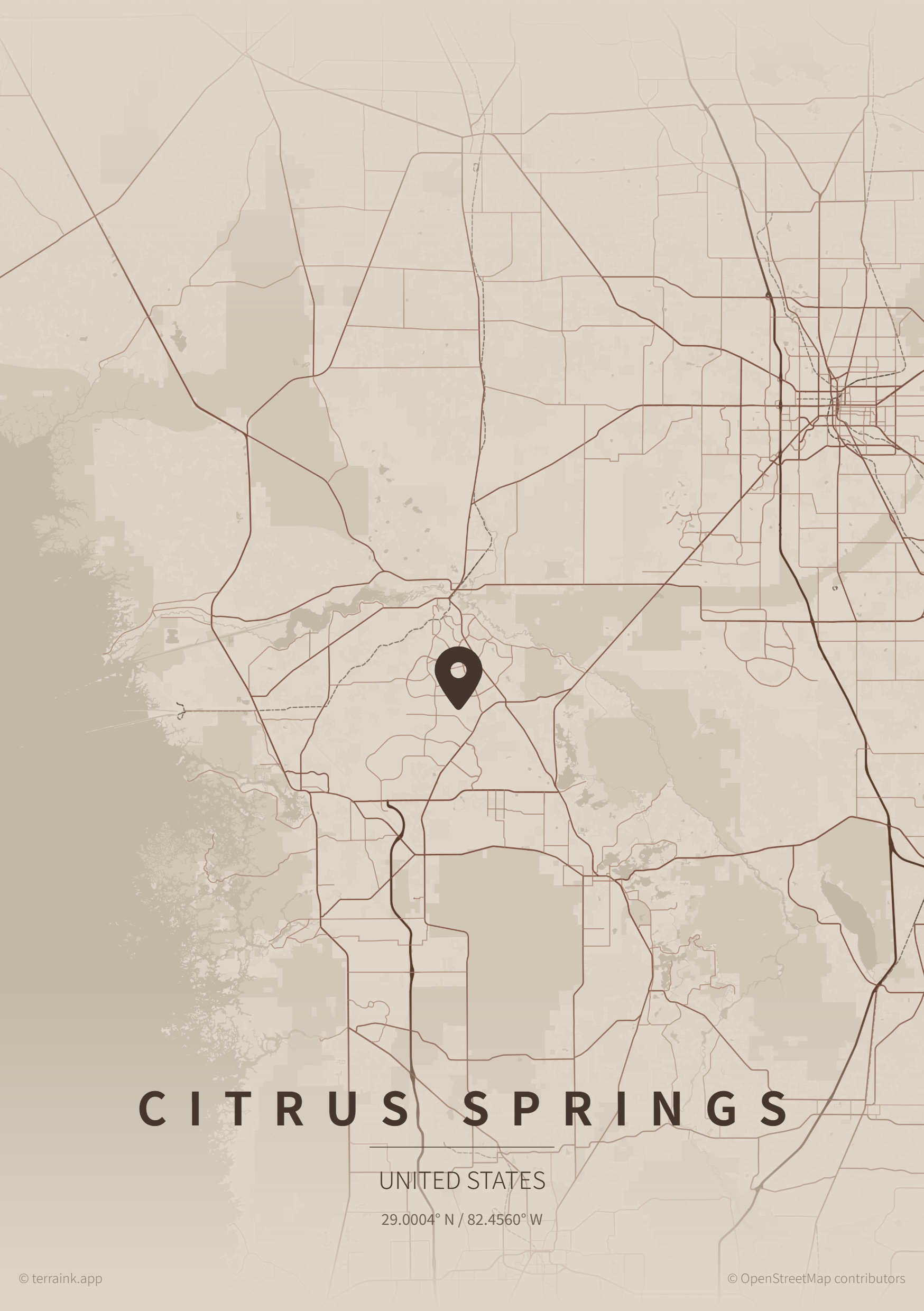 Map showing Citrus Springs, Florida